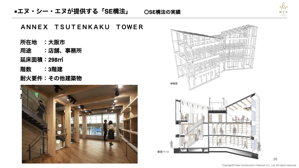 大阪市に建つ店舗、事務所