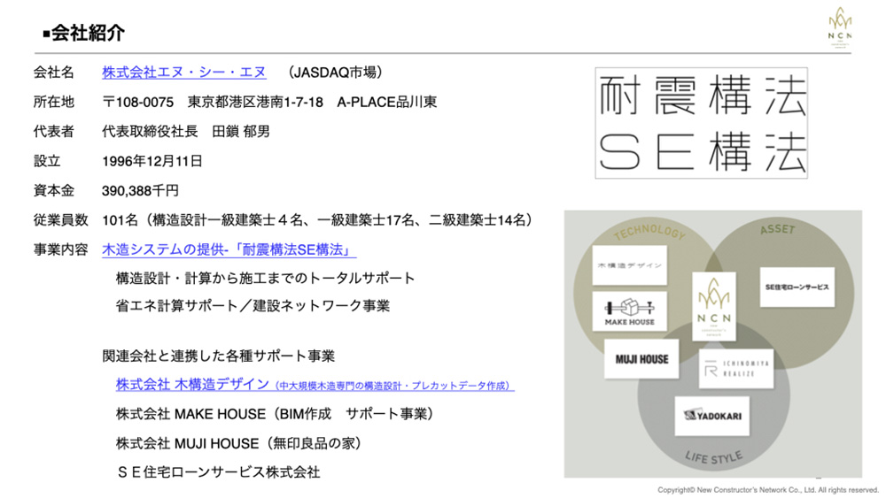 エヌ・シー・エヌと木構造デザインの事業内容