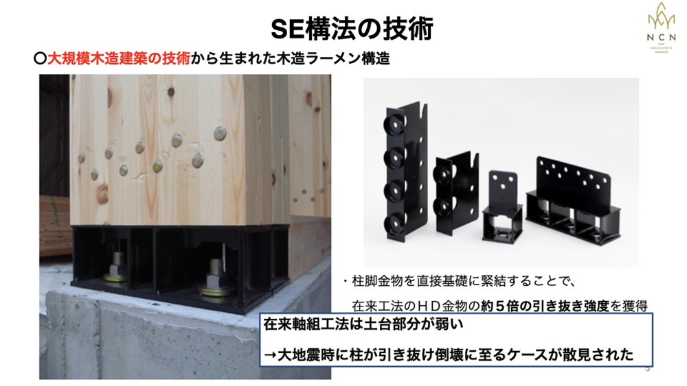 大規模木造に最適なSE構法の技術