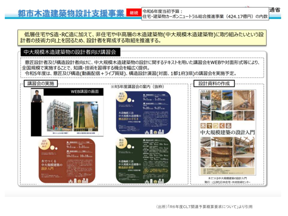 【国土交通省】都市木造建築物設計支援事業